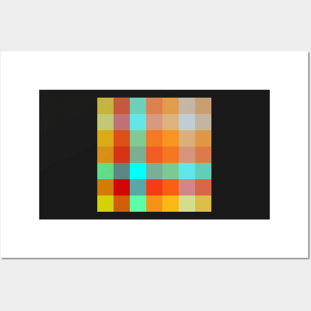 Colorful square check pattern Wall Art by satyam012